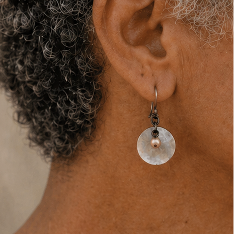 freshwater pearl and shell earrings