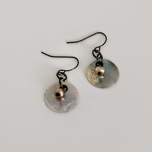 freshwater pearl and shell earrings